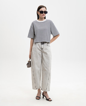 Solotre Белая футболка в полоску M1AB0056