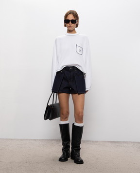 Versace Білий лонгслів з вишивкою логотипа 10270341A19286