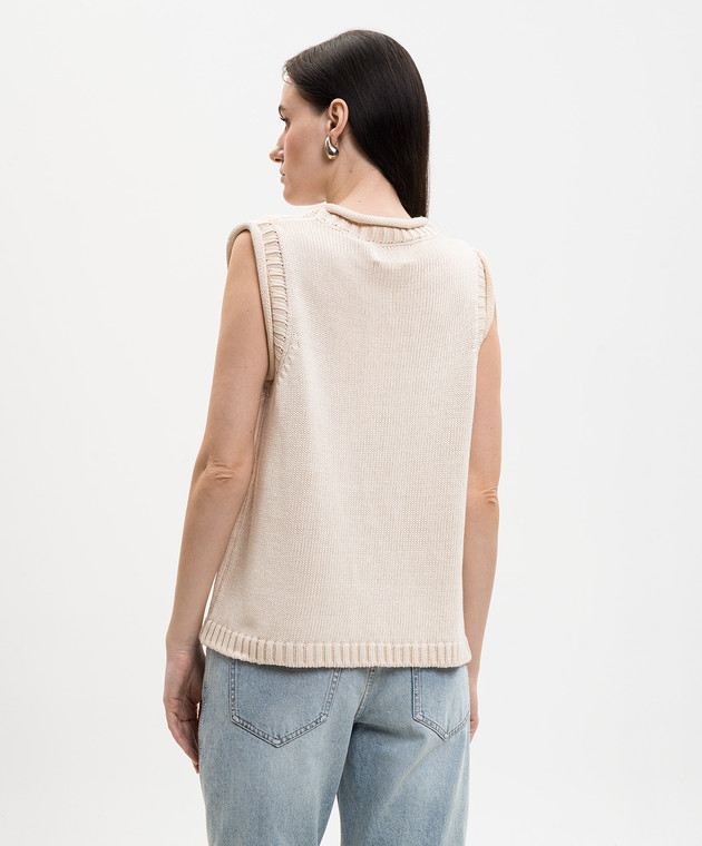 Loulou de Saison Бежевий жилет Effy з льону та шовку EFFY зображення 4