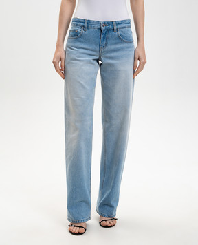 Victoria Beckham Голубые джинсы с патчем логотипа 1126DJE007075A