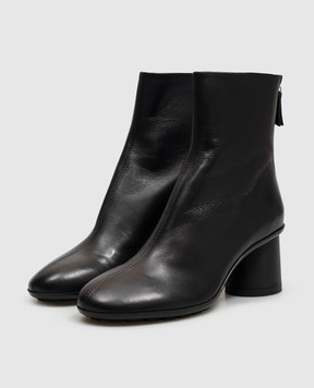 AGL Черные кожаные ботильоны CURVY CURVYBOOTIE