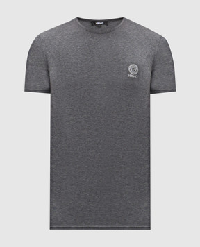 Versace Сіра меланжева футболка з емблемою Medusa AUU010051A10011