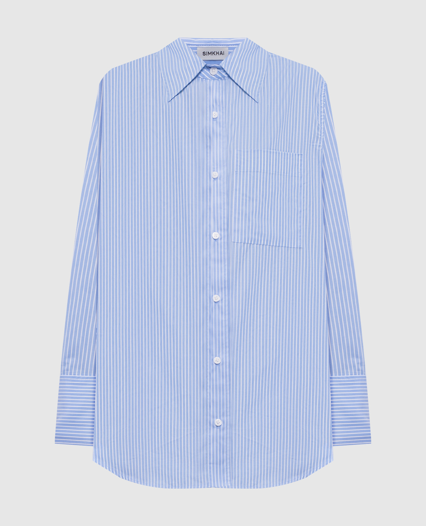 Голубая рубашка Loen в полоску