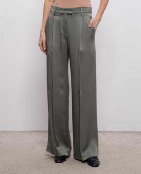 Brunello Cucinelli Зеленые брюки с цепочкой мониль M0H38P8884