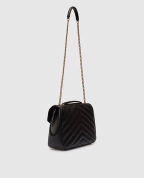 Saint Laurent Черная кожаная сумка LOULOU с логотипом 803541AAEAX