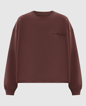 Maison Margiela MM6 Коричневий світшот з принтом логотипа S52GU0260M25025