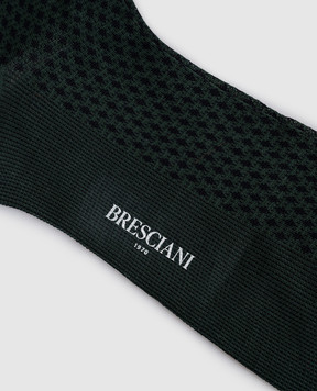 Bresciani Зелені шкарпетки в геометричний візерунок MC034JQ1521XX