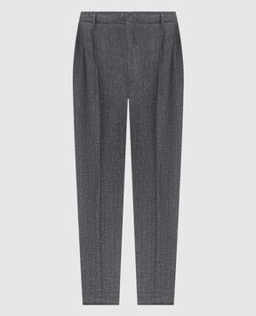 Brunello Cucinelli Серые брюки из шерсти в полоску MR473S2440