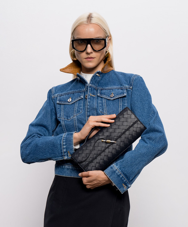 Bottega Veneta Синий кожаный клатч Andiamo A0030VVCPP3 изображение 2