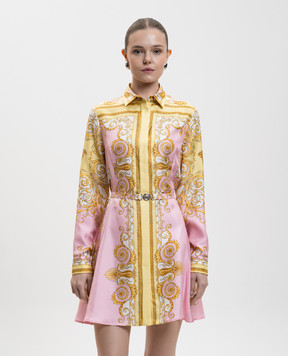 Versace Розовое платье-рубашка из шелка 10189331A17165