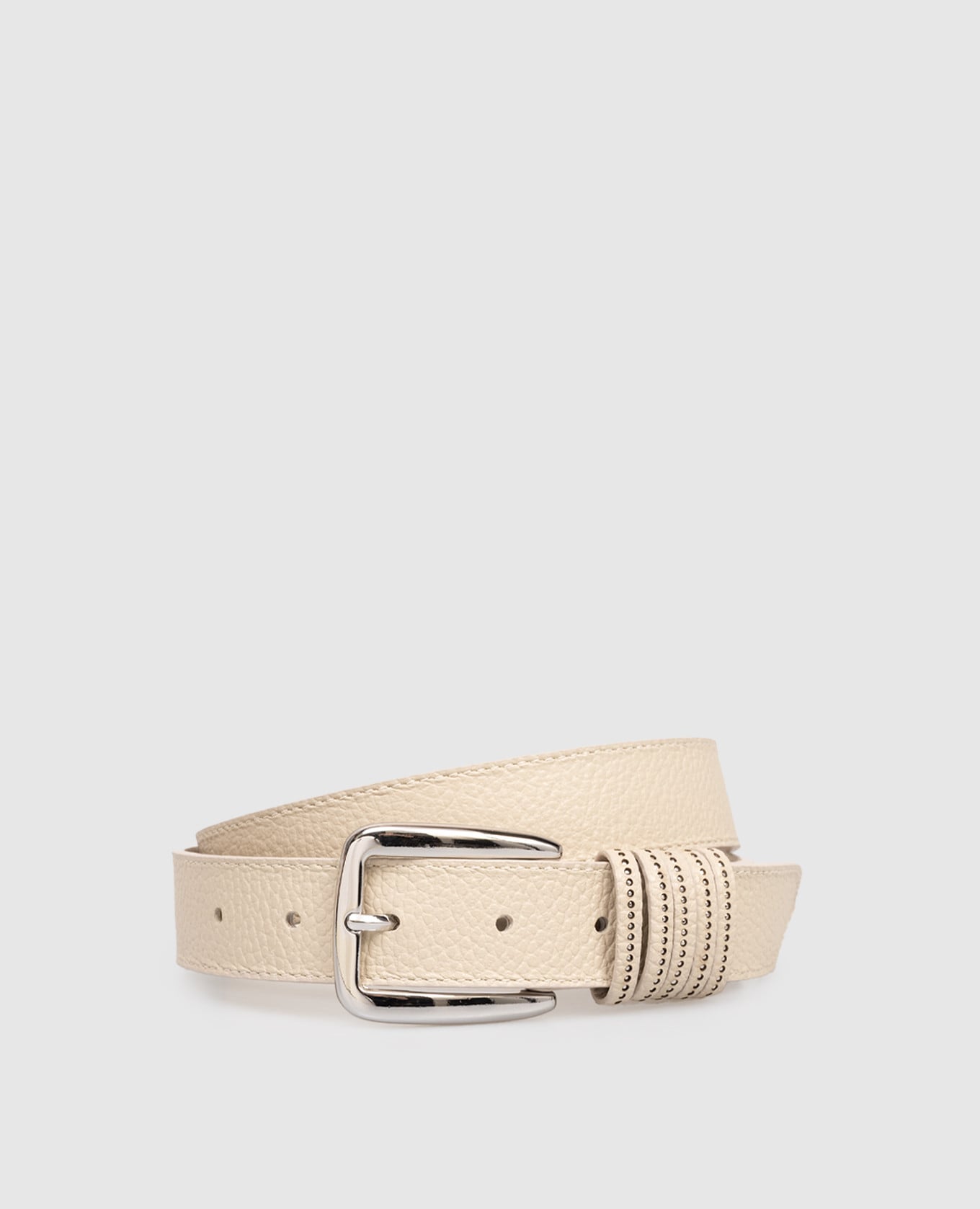 Белый кожаный ремень с логотипом