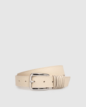 Peserico Білий шкіряний ремінь з логотипом A32599C0CC768