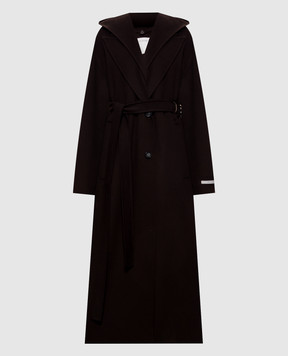 Max Mara Sportmax Коричневое пальто OLMO из шерсти SPXOLMO