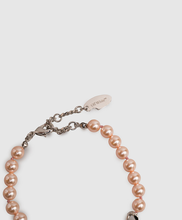 Off-White Розовый браслет с бусинами и логотипом Arrow OWOA12WS26MET001 изображение 3