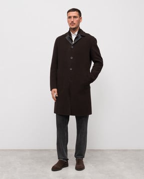 Stefano Ricci Коричневе пальто з вовни M1ZSDB4000W0001P