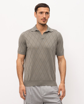 Brunello Cucinelli Зелене поло в геометричний візерунок M29806505P