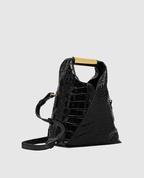 Maison Margiela MM6 Черная глянцевая кожаная сумка с эмблемой SB6WD0042P8650