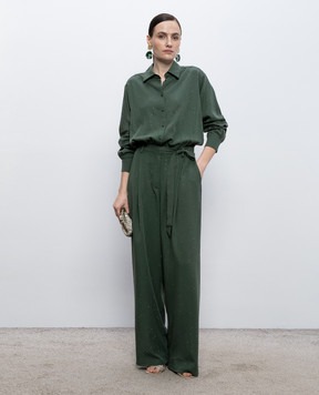 Twinset Зелений комбінезон з кристалами 261LL2PEE