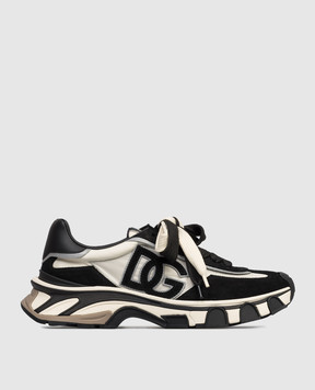 Dolce&Gabbana Чорні комбіновані кросівки Country Road з нашивкою монограми CS2403A0205