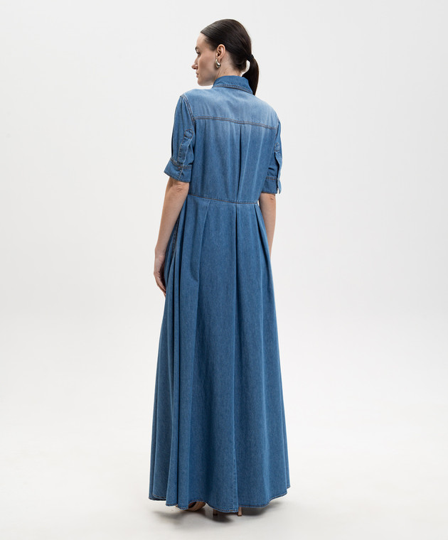 Ermanno Scervino Life Синя сукня-сорочка з ефектом деніму D484Q716YKR зображення 3