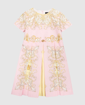Versace Детское розовое платье в принт 10195351A17232