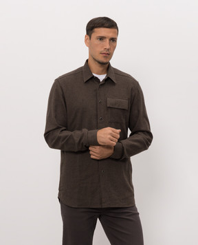 Kiton Коричневая рубашка UMCBUBAH09849