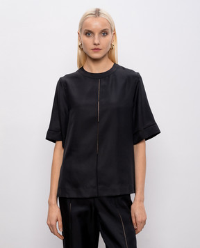 Loulou de Saison Черная блуза HAVANA из шелка HAVANA