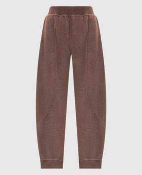 Max Mara Коричневые джоггеры CESTO из шерсти и кашемира MXSCESTO