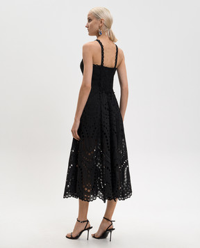 Charo Ruiz Чорна сукня міді Solace з вишивкою 263614