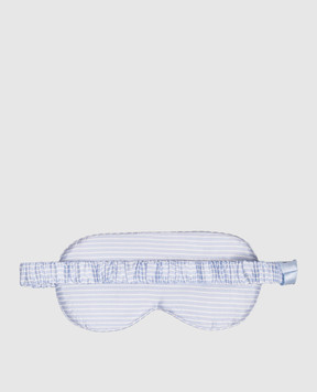 Dore & Rose Голубая маска для сна из шелка в полоску PREMIUMSILKSLEEPMASK
