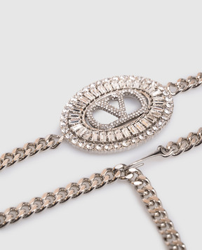 Valentino Серебристый пояс-цепочка с кристаллами Swarovski 8W2T0SS1GIB