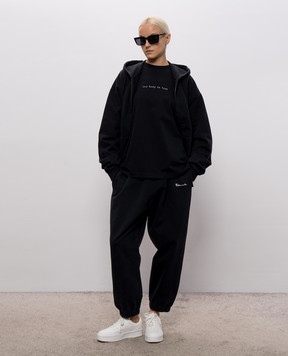 Vetements Черные худи с вышивкой MH27ZU222Bw