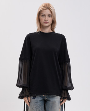 Ann Demeulemeester Черный лонгслив Loes B0014686FA206