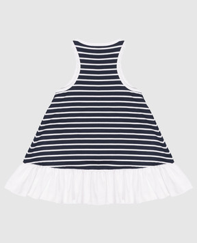 Balmain Дитяча синя сукня в смужку BY1B32Z3657