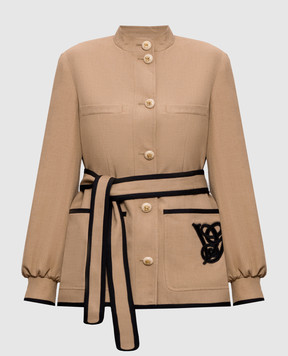 Valentino Коричневый жакет с льном 8B3CJ3T69EK