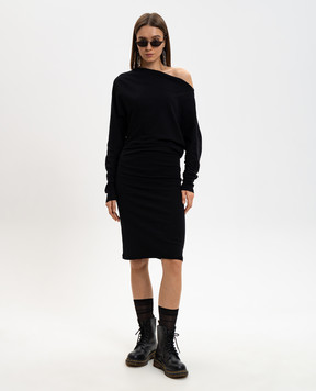 Ann Demeulemeester Черное платье миди Bila B0013842FA045