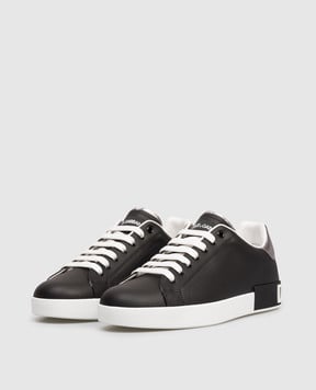 Dolce&Gabbana Черные кожаные кроссовки Portofino CS2216AH527