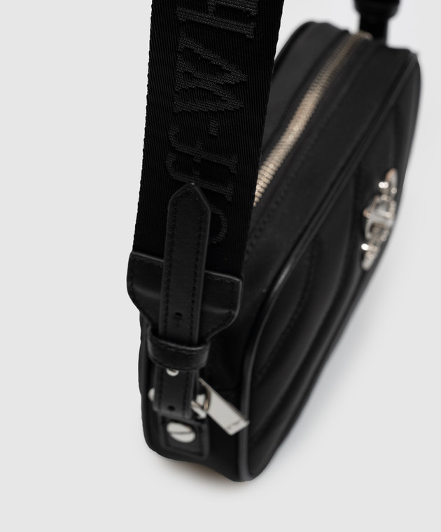 Off-White Чорна сумка крос-боді з фактурною емблемою OWWNQ07F26FB01 зображення 4