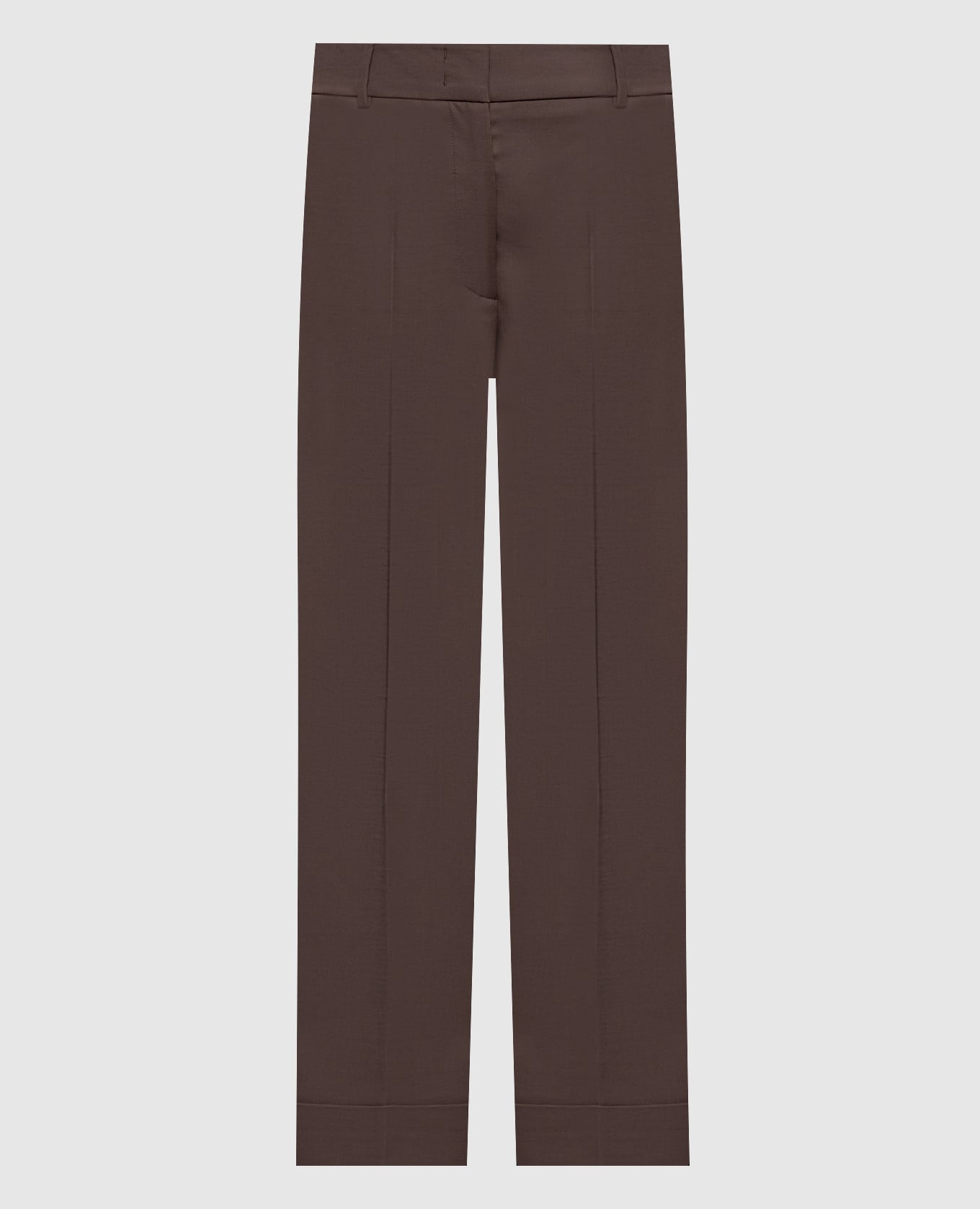 Коричневые брюки с отворотами