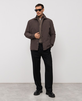 Moncler Коричнева пухова куртка Gascogne з логотипом K20911G00009597Y3