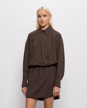 Brunello Cucinelli Коричнева сукня з вовною MG542AB1A1