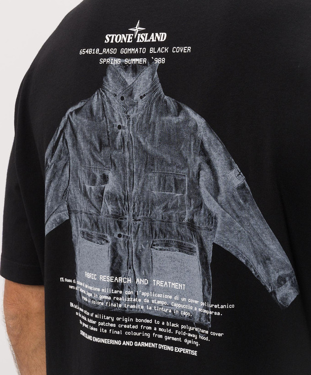 Stone Island Чорна футболка з принтом ARCHIVIO L2S152100033S0091 зображення 5