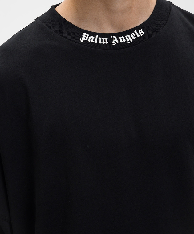 Palm Angels Чорна футболка з контрастним логотипом PMAA10BS26JER001 зображення 5