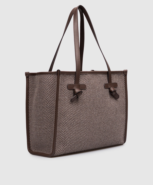 Gianni Chiarini Коричневая сумка-тоут Marcella в узор BS6849COMMSPIGA изображение 3