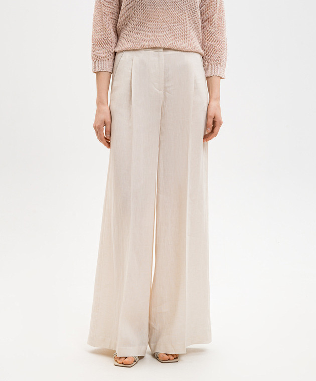 Peserico Бежеві штани з льону E0439402600 зображення 3