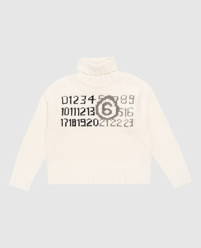 Maison Margiela MM6 Детский свитер с шерстью цвета айвори M61048MM08V