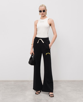 Palm Angels Майка кольору айворі в рубчик PWAC024S26JER001