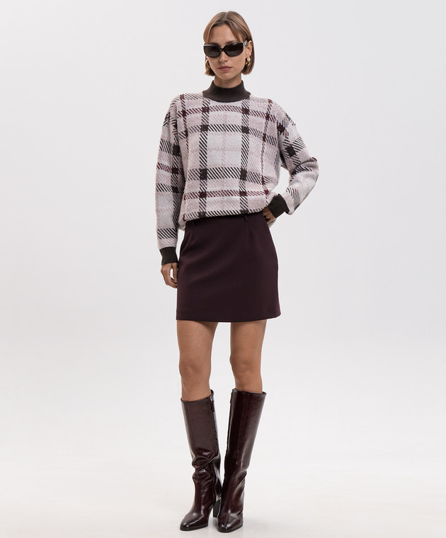 Twinset Розовый свитер в клетку 262LI3UAA изображение 2