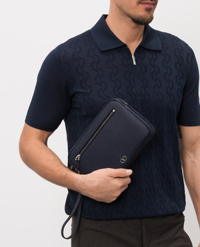 Valentino Синя шкіряна сумка VLogo 8Y2P0AN8UAG