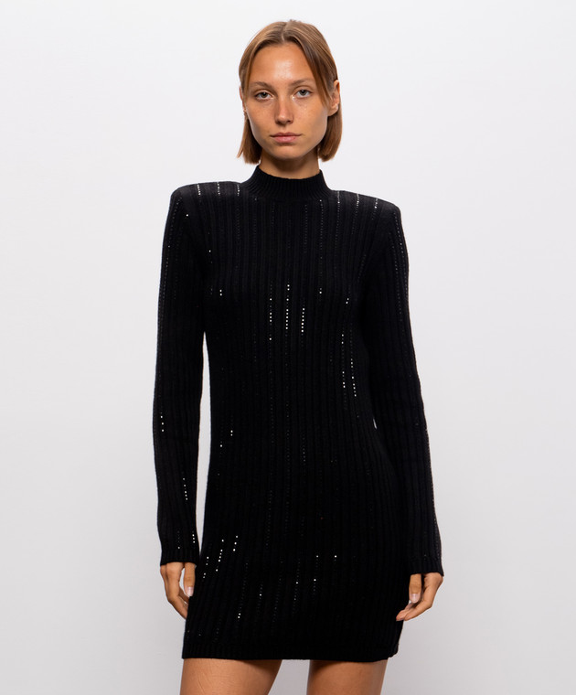 Twinset Черное платье с кристаллами 262TT3152 изображение 3